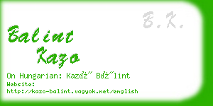 balint kazo business card